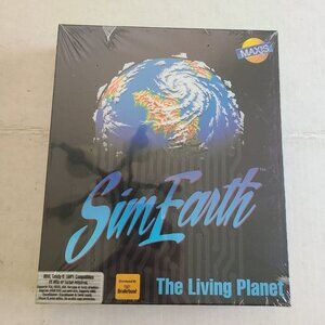 PC Game Maxis Sim Earth The Living Planet IBM PC 1990 Big Box 3.5 & 5.25…